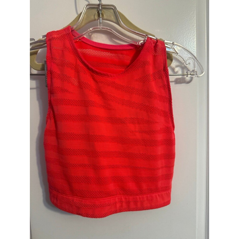Adam Selman Sport Neon Pink Mesh Crop